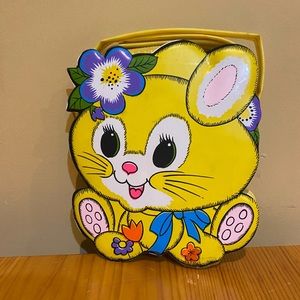 Vintage 70s plastic bunny purse yellow